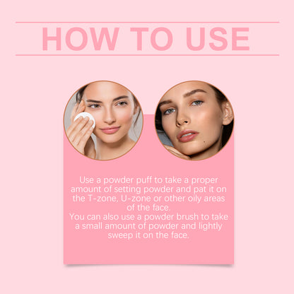 Setting powder with brush， Natural Makeup Light, Delicate Breathable Fit Dry And Wet Dual Use Powder Lasting Makeup