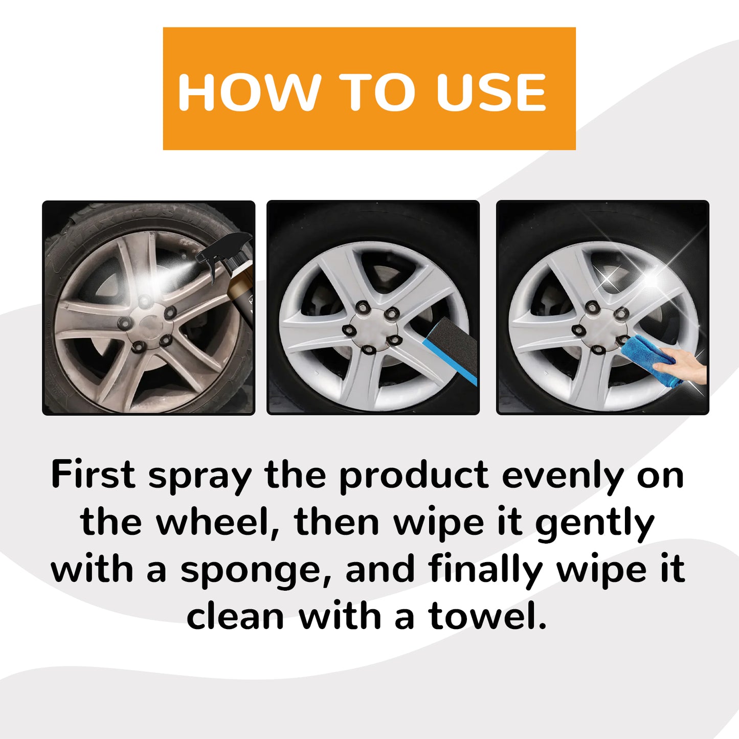 Non-Acid Wheel Cleaner, Wheel Hub Renovation Cleaning And Polishing Maintenance Multi-Functional Cleaning Agent