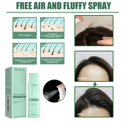 No-Wash Dry Hair Spray, Air Fluffiness Remove Oil Dry And Cool Shampoo-free Dry Hair Agent
