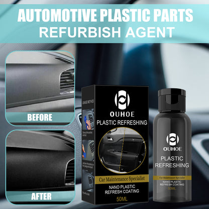 OUHOE Car Plastic Dashboard Refurbisher (30ml Box) Dust-Proof Repair, Interior Cleaning And Polishing, Plastic Whitening Maintenance
