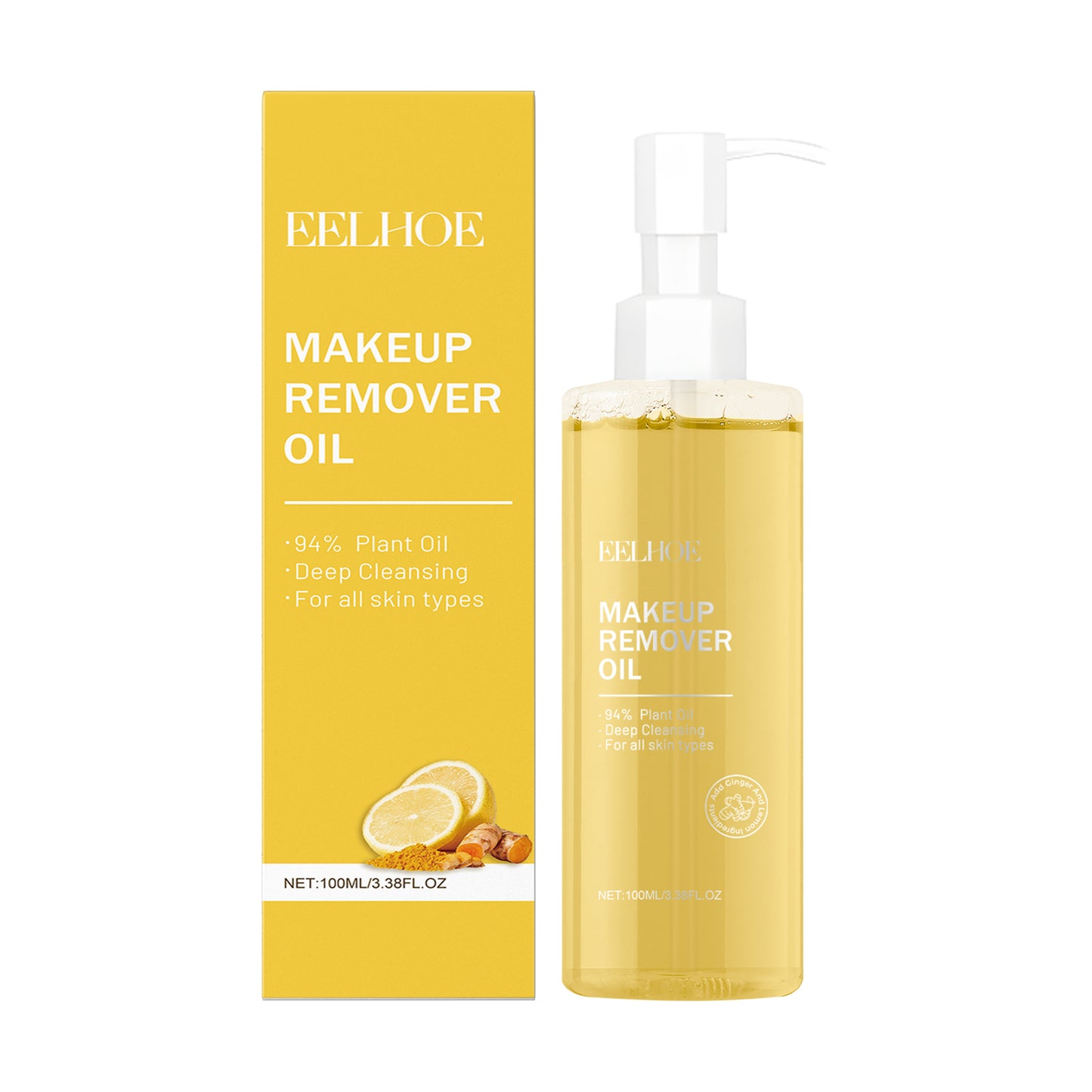 EELHOE Ginger Lemon Cleansing Oil, Care For The Skin And Clean Pores Gentle, Refreshing And Non-Tight Cleansing Oil