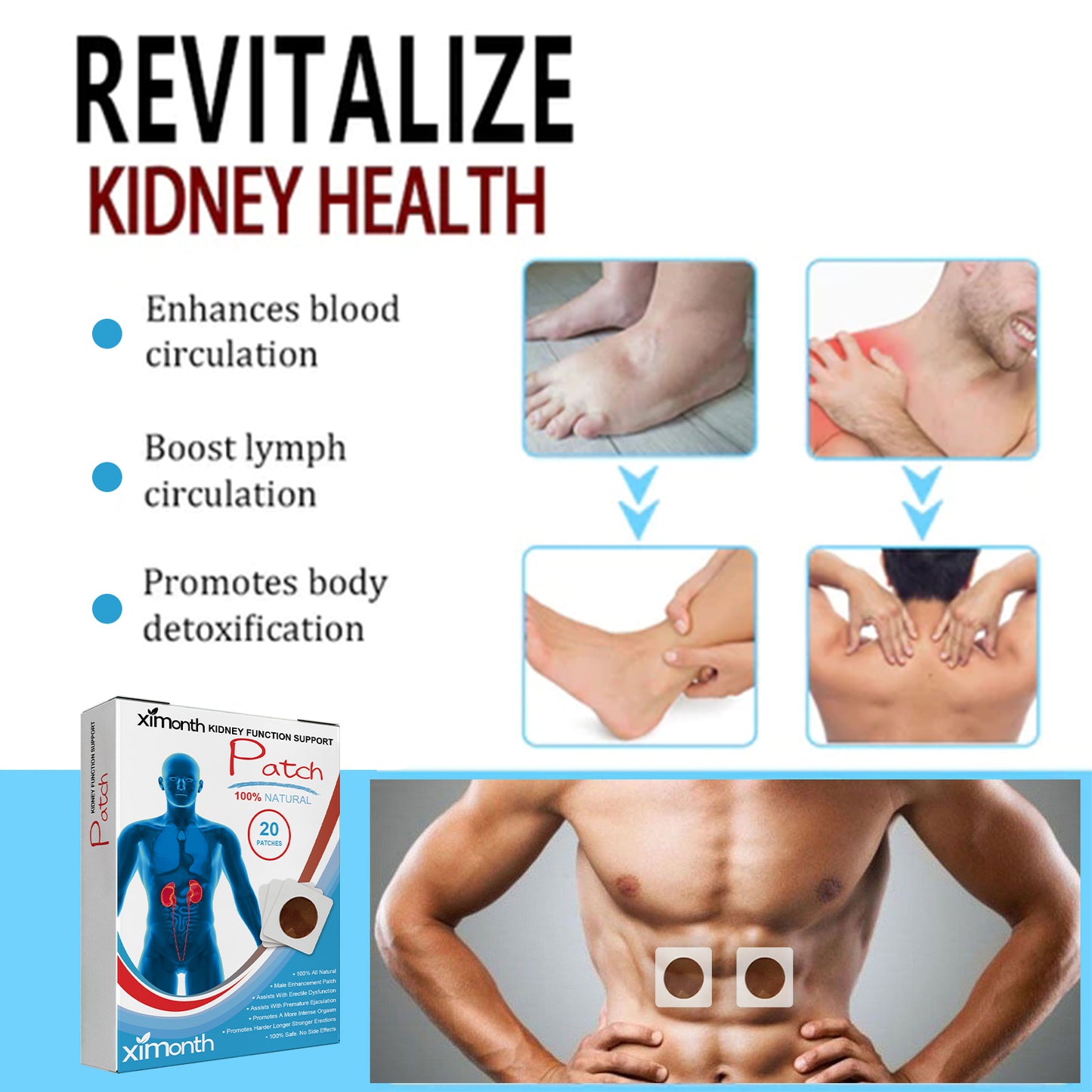 Body Care Patch, Ease Back Pain And Discomfort Lock Yang Kidney Health Body Care Patch