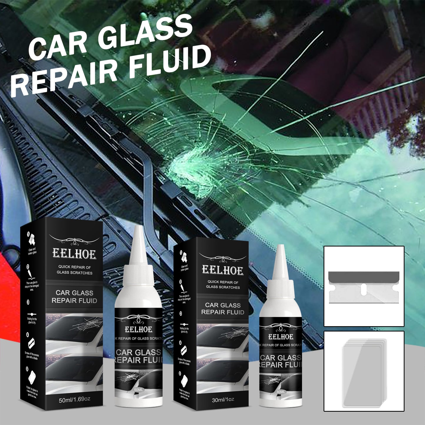 Automotive Glass Repair Adhesive, Windshield Crack Repair Adhesive Repair Adhesive Glass Repair Adhesive