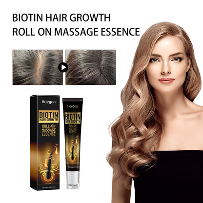 Biotin Hair Growth Roll On Massage Essence, Strong Hair Nourishing Hair Root Repair Dry Hair Essence