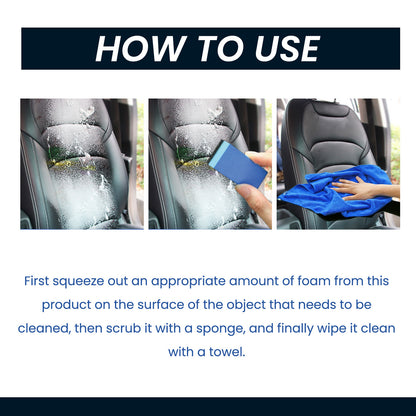 Foam Cleaner, Car Interior Seats Clean Decontamination Bright Refurbishment
