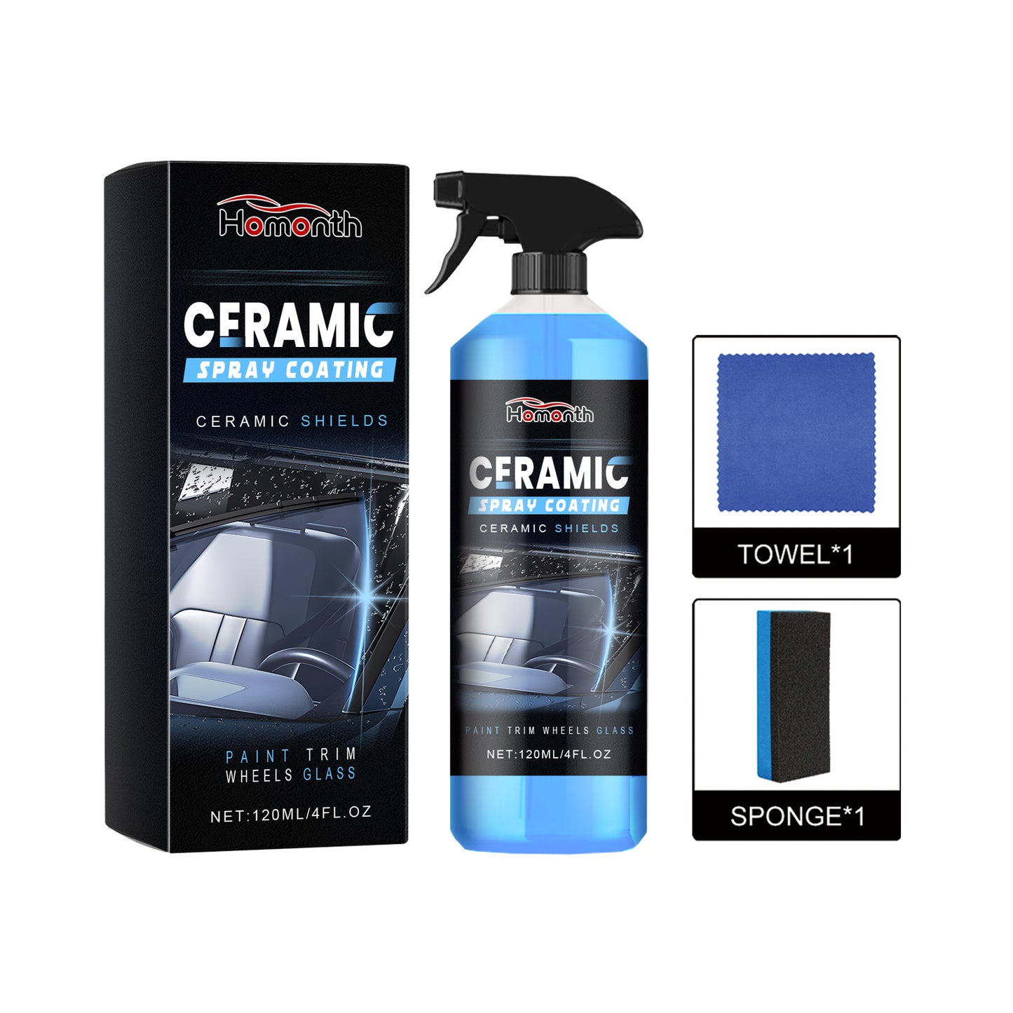 Ceramic Spray Coating, Window Front Windshield Stain Remover Oil Film Cleaner