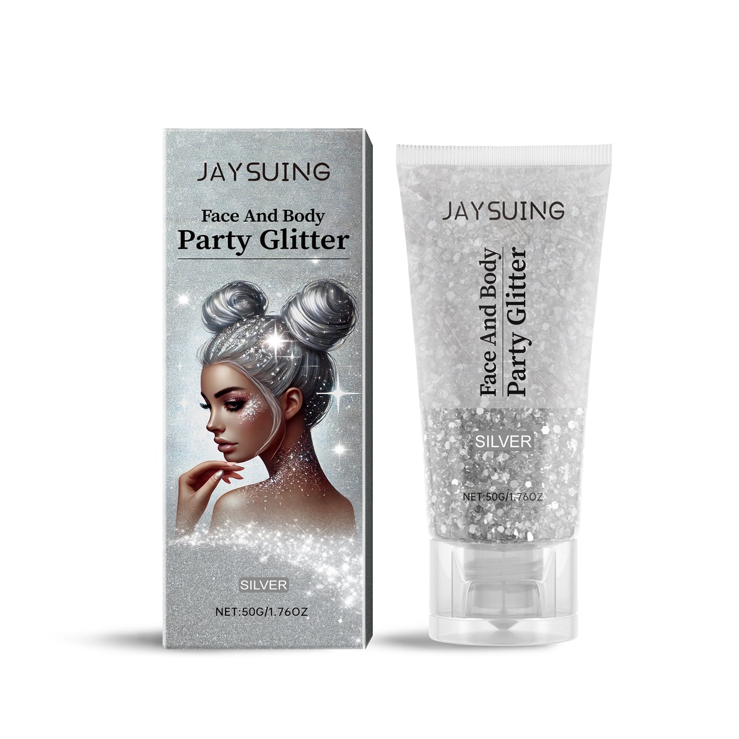 Jaysuing Glitter Glitter Gel, Natural Stereoscopic Body High Glitter Party Rave Multi-Color Option
