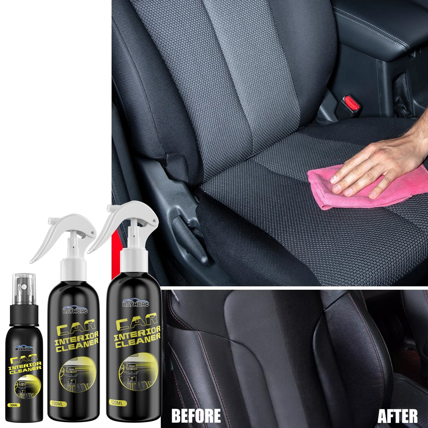 Car Interior Reconditioning Cleaner, Car Leather Cleaning Plastic Instrument Panel Decontamination Maintenance Agent