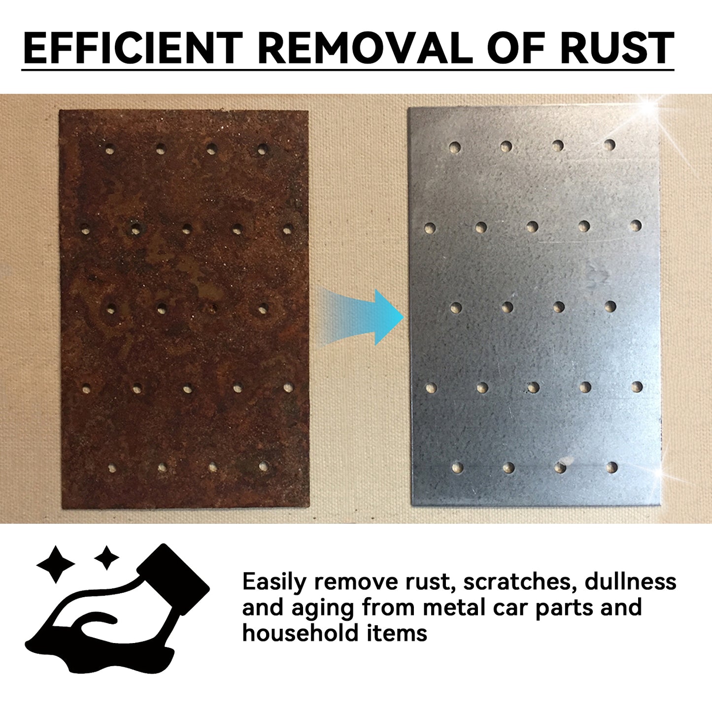 Rust Remover, Multi-Functional Metal Polishing Refurbished Car Wheel Hub Paint Cleaning Rust Remover