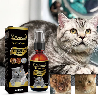 Cat Ringworm Spray, Pet Cats Anti-Mite Cat Moss Care Skin External Use Anti-Itch Spray