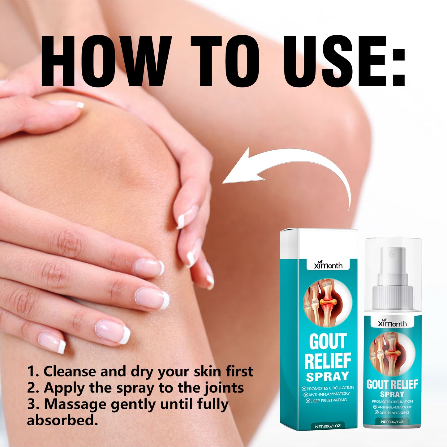 Gout Relief Spray, Relieve Lumbar Joint Muscle Knee Soreness Activating Muscles And Bone Health Care