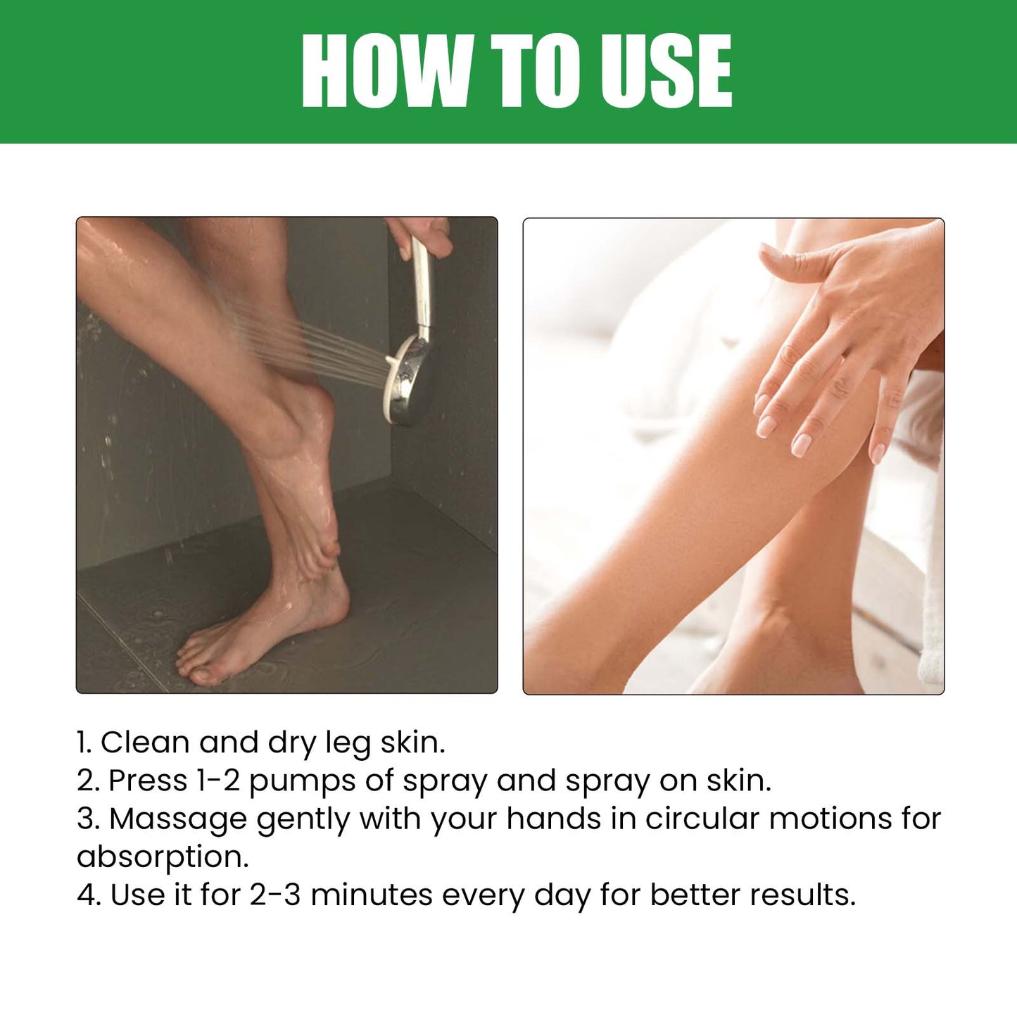 Purslane Extract Conditioning Spray, Repair Earthworm Leg Relieve Leg Soreness Vein Massage Care Spray