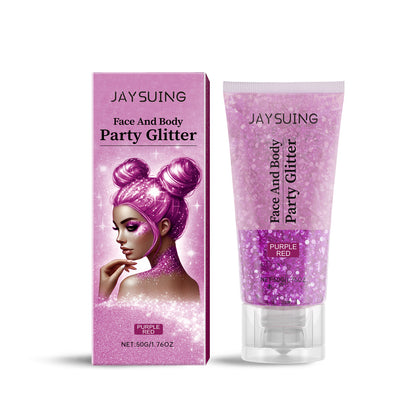 Jaysuing Glitter Glitter Gel, Natural Stereoscopic Body High Glitter Party Rave Multi-Color Option