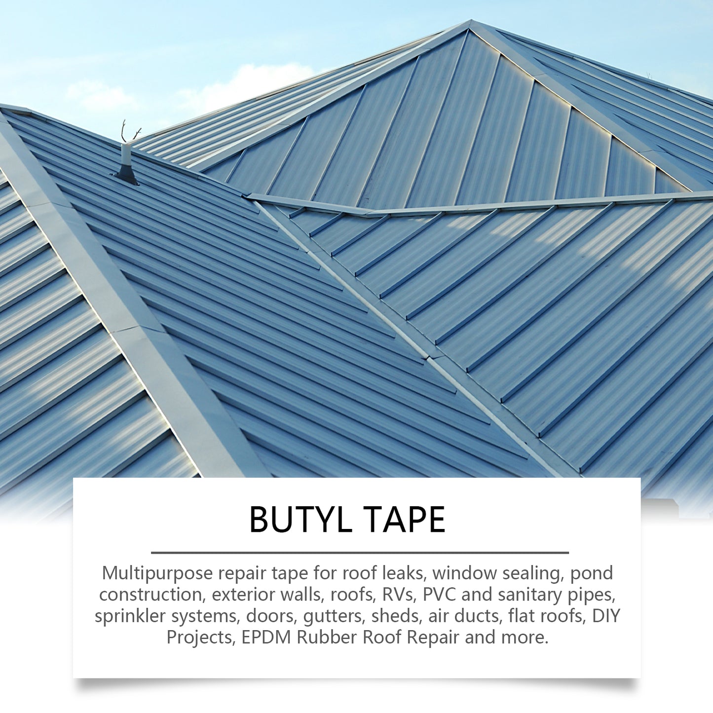 Waterproof Butyl Tape, Roof Repair Leakage Plugging Moisture-Proof High-Stick Self-Adhesive Aluminum Foil Waterproof Roll