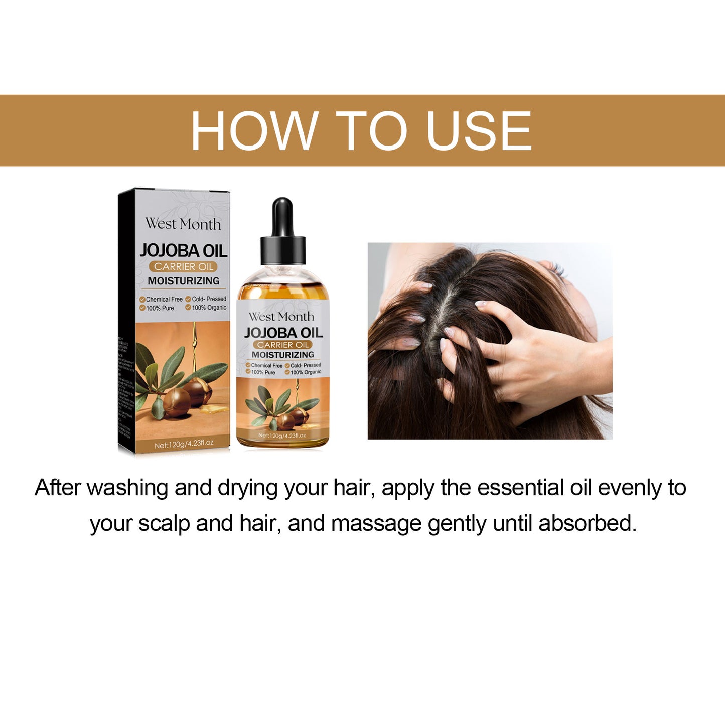 Jojoba Oil Hair Conditioner, Solid Hair, Tight Hair, Prevent Loss, Repair Dry Hair And Smooth Hair Care Oil