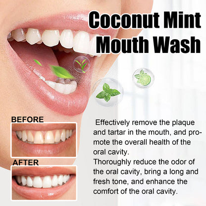 Coconut Mint Mouth Wash, Fresh Breath Clean Tongue Coating Whitening Teeth Oral Care Mouthwash