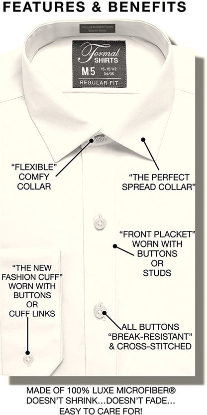 Luxe Microfiber® Men’s Regular Fit Dress Shirt, Tuxedo Shirt