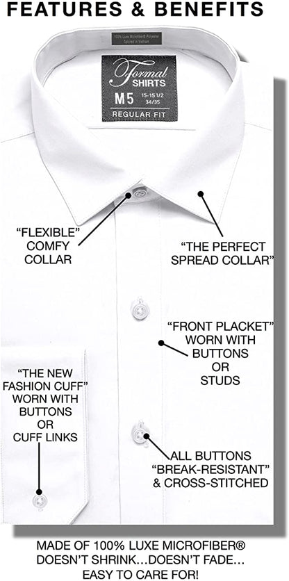 Luxe Microfiber® Men’s Regular Fit Dress Shirt, Tuxedo Shirt