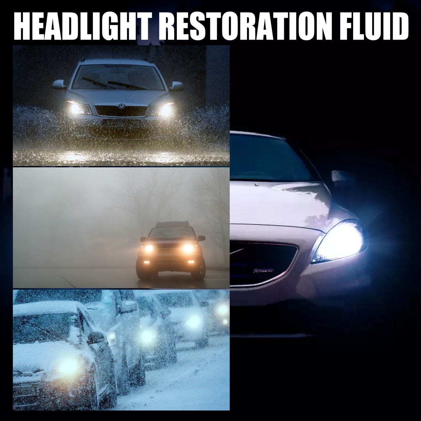 Headlight Restoration Fluid, Car Headlight Scratch Repair Car Light Brightening Plating Crystal Maintenance Polishing