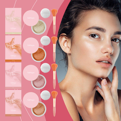 Eelhope The Setting Powder With Brush (Beige) Has A Natural, Light, Fine, Breathable And Snaky Look. It Is Suitable For Both Dry And Wet Use And Can Last For A Long Time Without Fading