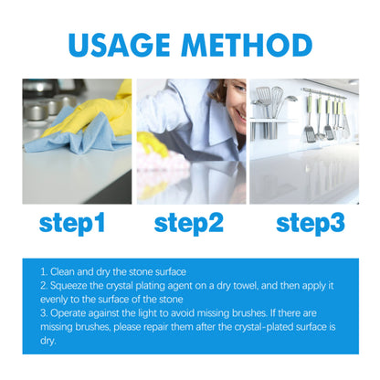 Stone Crystal Plating Kitchen Quartz Stone Tile Countertop Scratch Repair Cleaning Stain Brightener