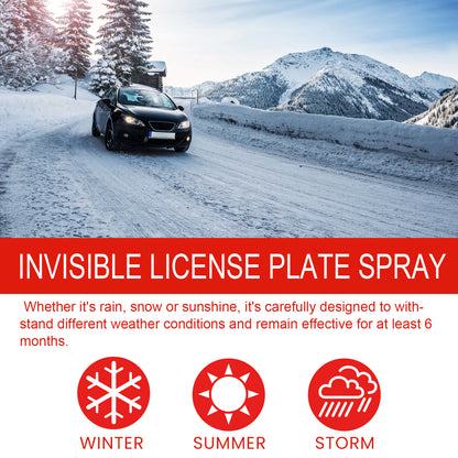 Homonth Invisible License Plate Spray, Long-Lasting And Effective Transparent Coating Invisible Defense License Plate Spray For Vehicles