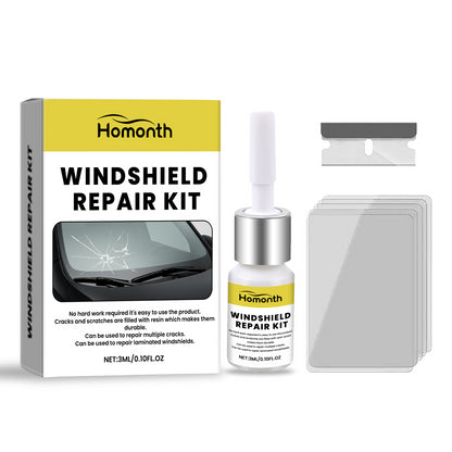 Homonth A Three-Piece Set, For Car Windshield Care, Including A Windshield Crack Repair, Cleaning And Refurbishment Kit