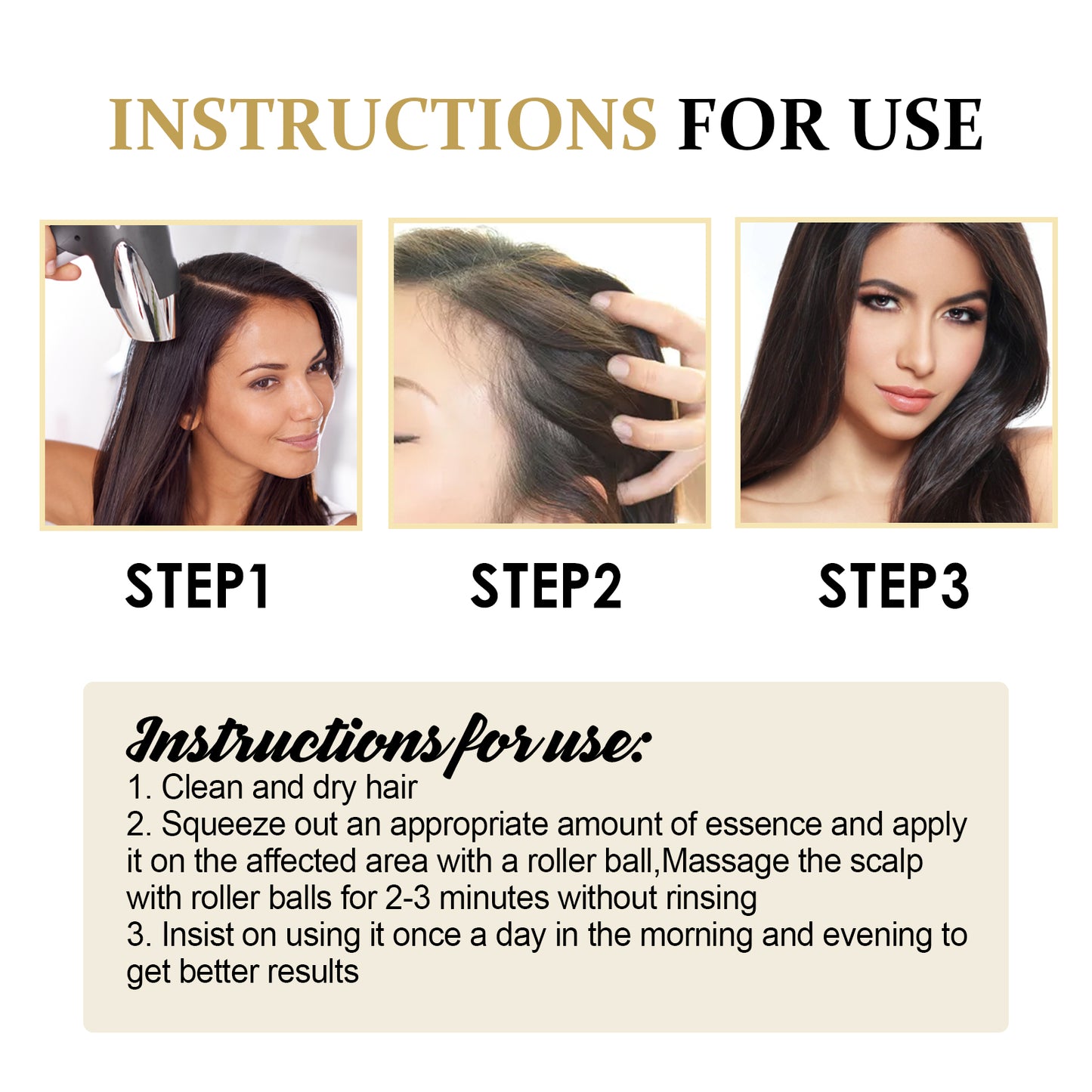 Hair Boost Darken Strengthen Essence, Scalp Massage Moisturizing Hair Roots Thick Smooth Hair Care Ball