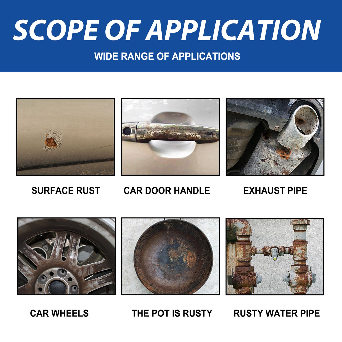 Clear Rust Multi Use Spray, Car Tire Cleaning Decontamination Refurbished Anti-Oxidation Maintenance Cleaner