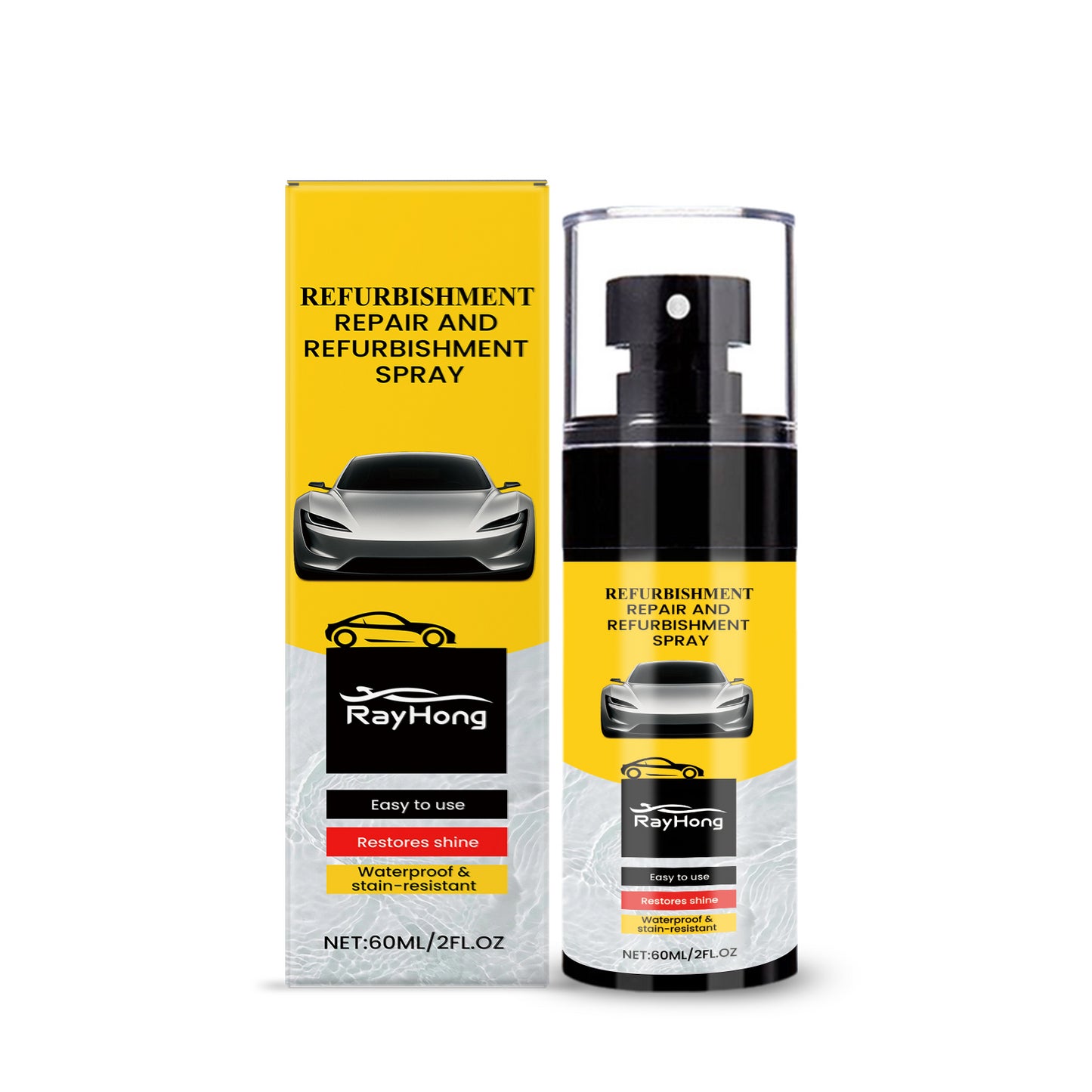 Rayhong Automotive Plastic Refurbishment Spray, Automotive Interior Plastic Coating Refurbishment, Polishing, Maintenance And Coating Spray