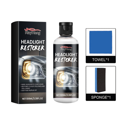 Headlight Restorer, Car Headlight Scratch Repair Refurbishment Maintenance Brightening Coating Polishing Fluid