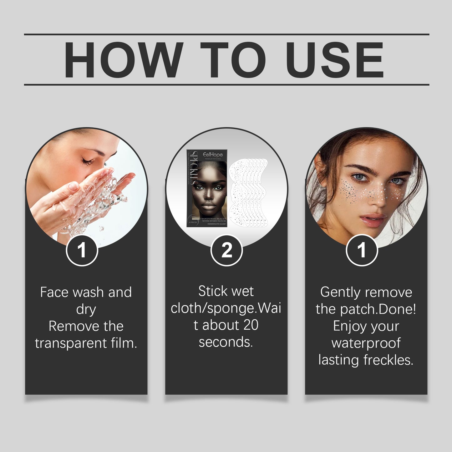 Eelhope Spot Makeup Patch Glitter Spot Tattoo Stickers Easily Create Freckle Makeup Contouring Patch