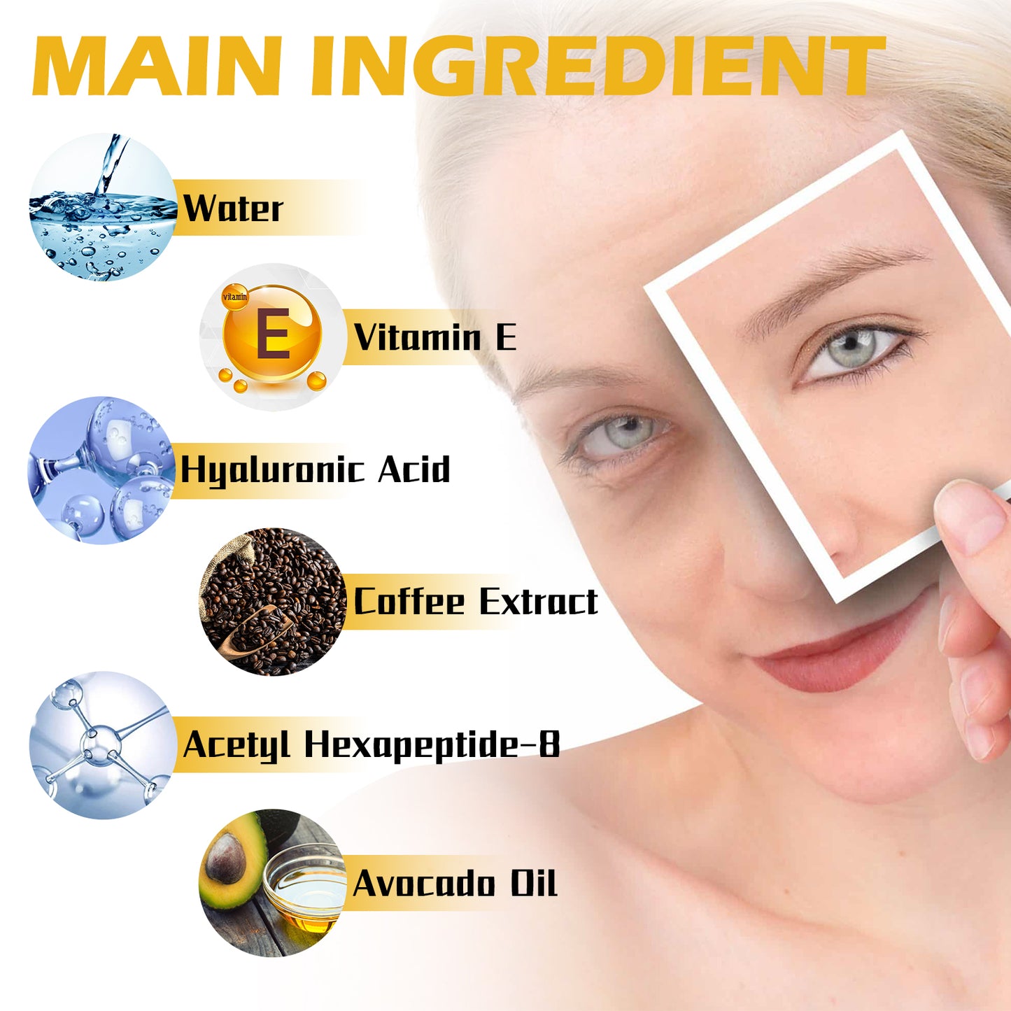 Vitamin E Eye Cream, Lightened Dark Circles Crow's Feet, Firmed And Moisturized Eye Cream