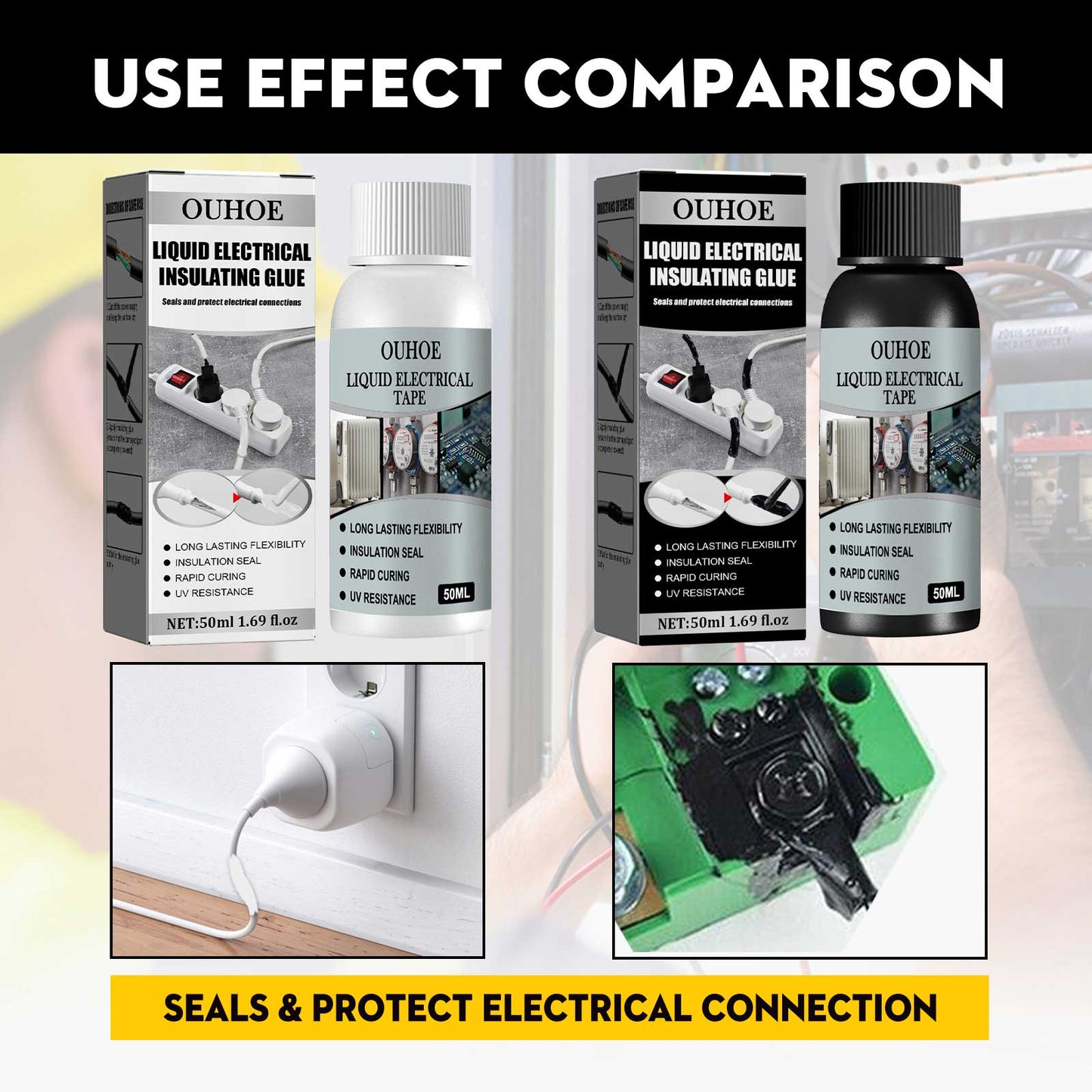 OUHOE Liquid Electrical Insulating Adhesive (White 30ml) Is A High-Temperature Resistant Organic Insulating Adhesive With Good Weather Resistance And Water Resistance For Repair And Sealing