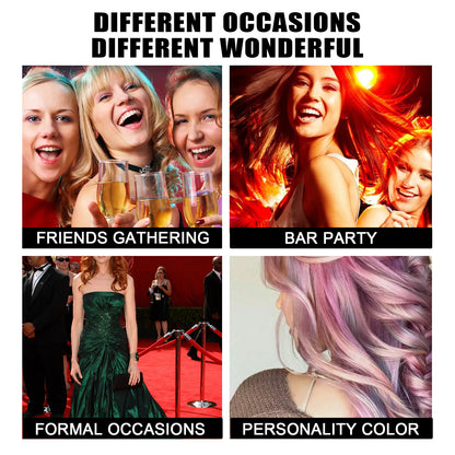 Party Temporary Hair Dye, Disposable Party Glitter Hair Color Fast And Easy Color Without Damaging Hair
