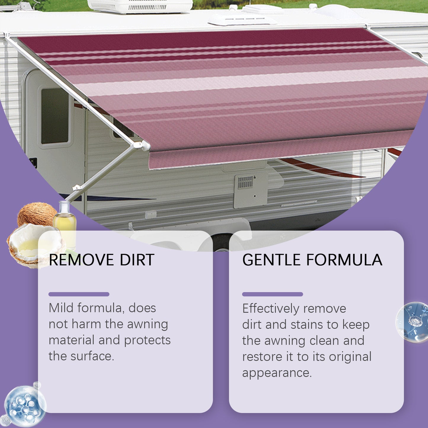 Rayhong Rv Awning Cleaner, Special Cleaner To Remove Stubborn Stains From Rv Awning Cloth
