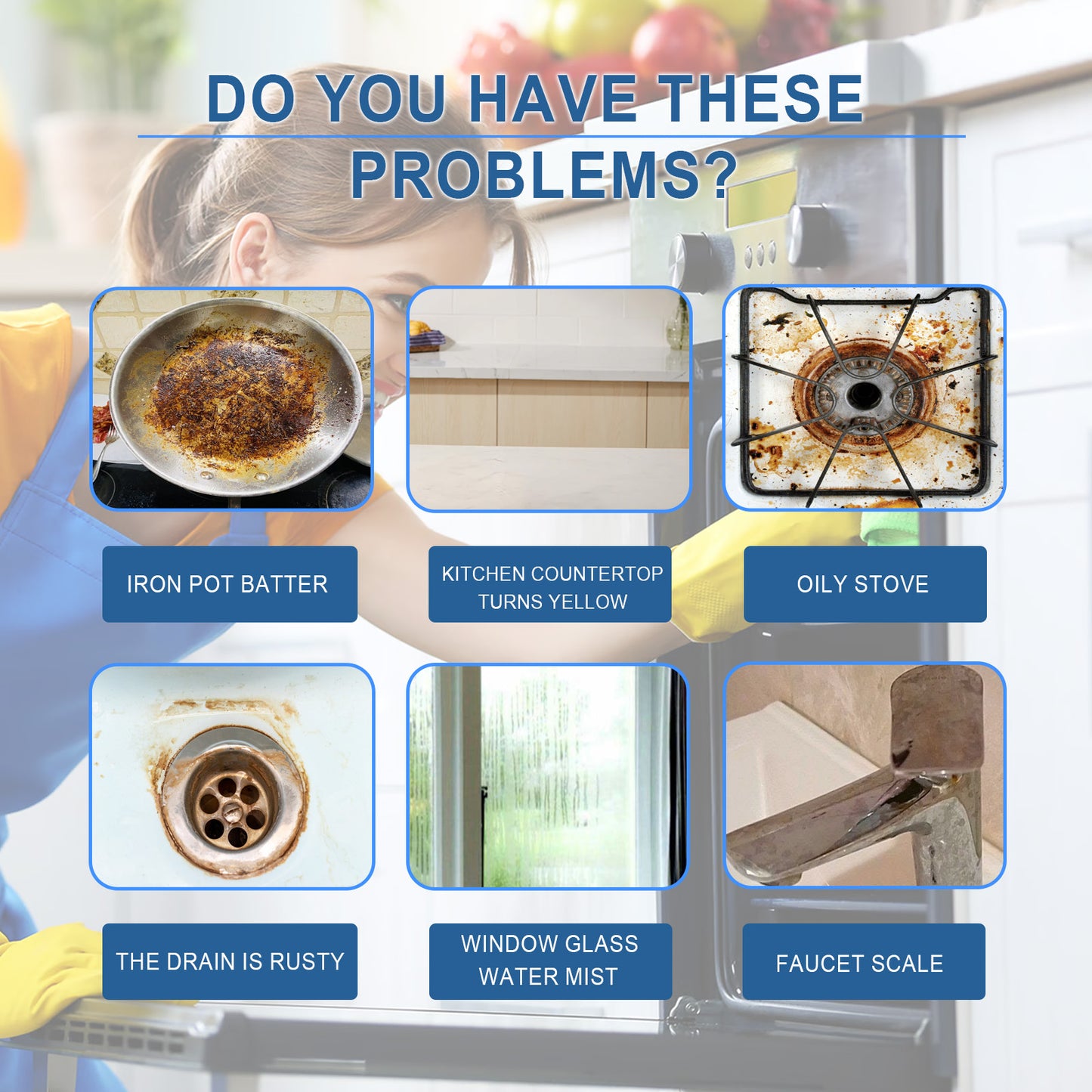 Multi Purpose Cleaning System, Gentle Decontamination Multi-Surface Foam Cleaner For Kitchen Cooktop Cookware