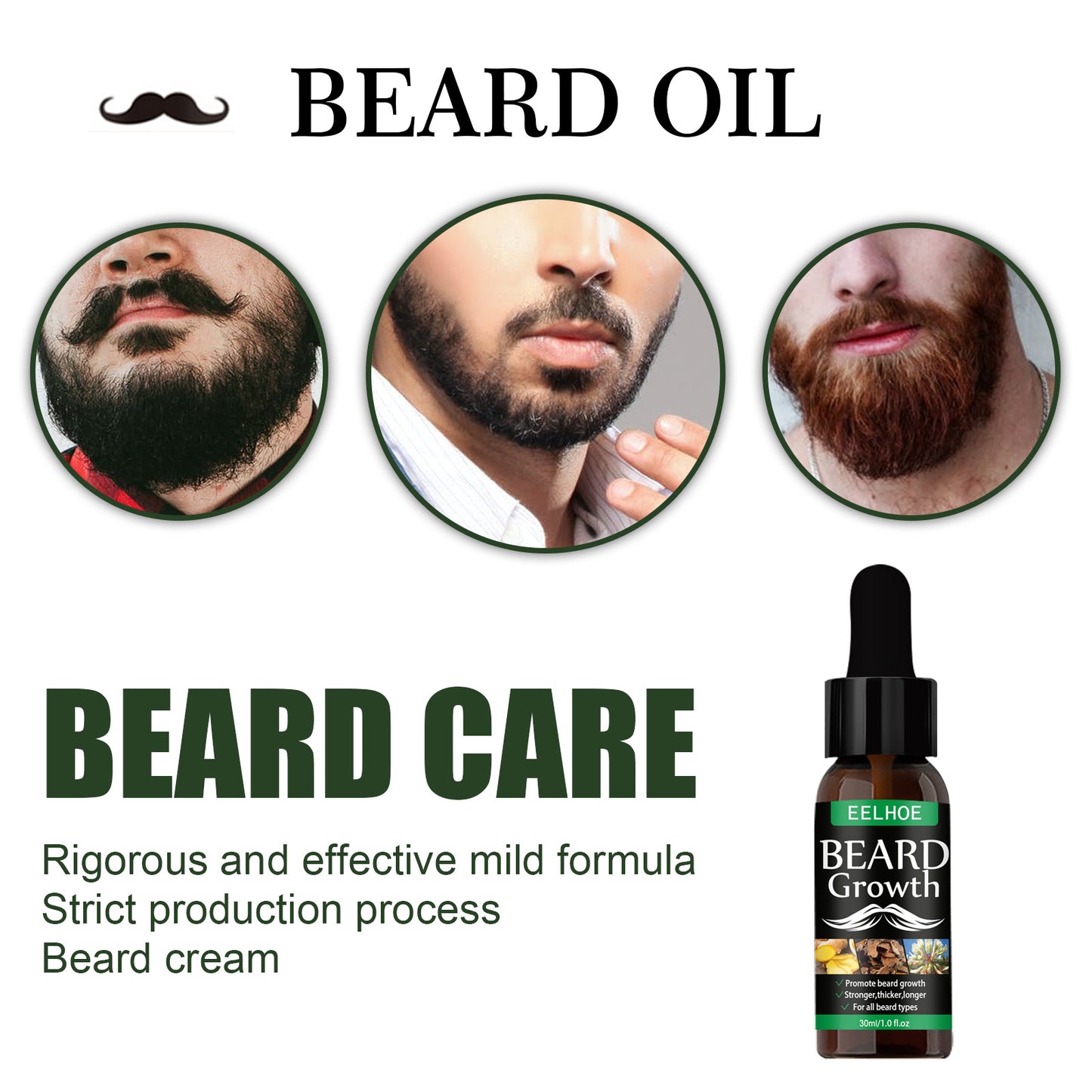 Beard Oil, Nourishing Moisturizing Spray Facial Hair Treatment Promotes Facial Growth And Thickening Liquid