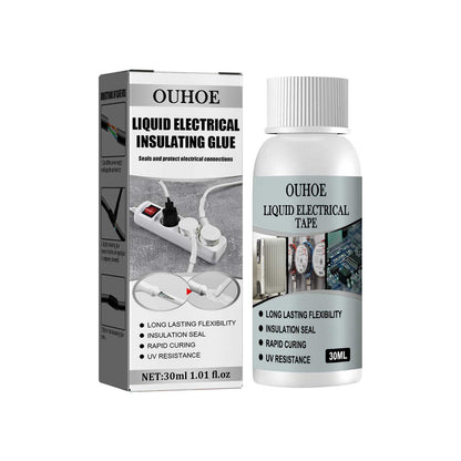 OUHOE Liquid Electrical Insulating Adhesive (White 30ml) Is A High-Temperature Resistant Organic Insulating Adhesive With Good Weather Resistance And Water Resistance For Repair And Sealing
