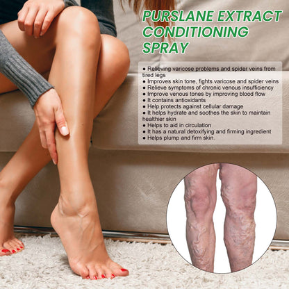 Purslane Extract Conditioning Spray, Repair Earthworm Leg Relieve Leg Soreness Vein Massage Care Spray