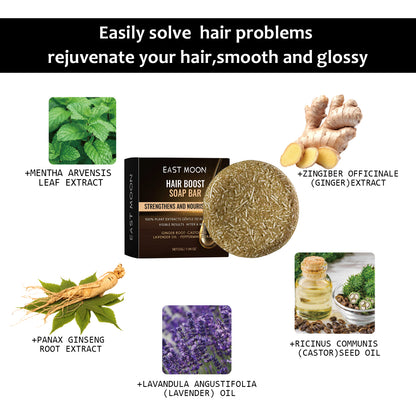 Root Activator Soap Bar, Hair Nourishing And Moisturizing Clean And Smooth Hair Roots Natural Black Thick Hair Care Shampoo Soap