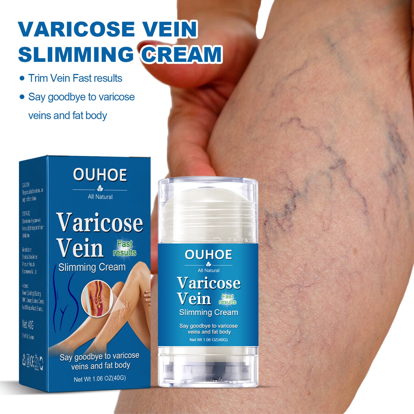 Varicose Vein Slimming Cream, Vein Repair Body Care Reduces Leg Muscle Swelling Earthworm Leg Slimming Cream
