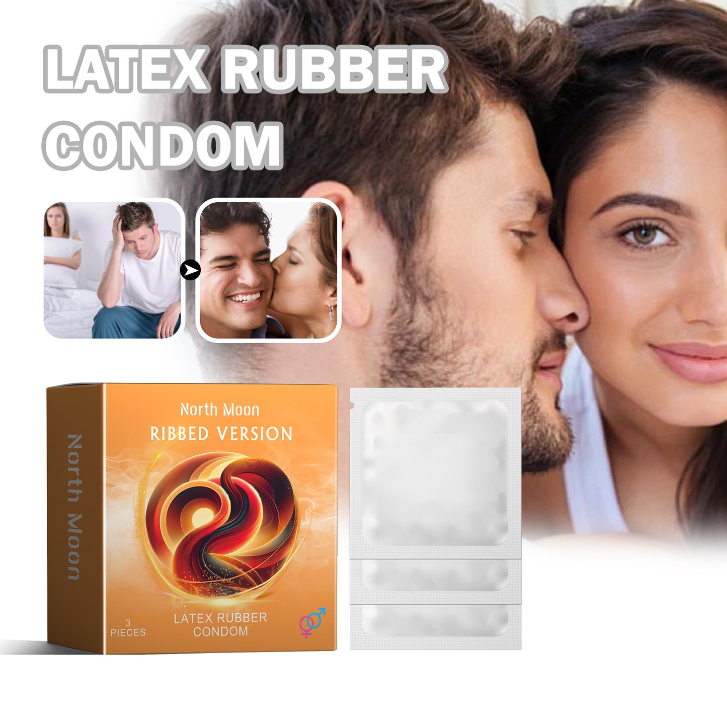 Latex Rubber Condom, Couple Body Safety Protection Thread Hyaluronic Acid Series