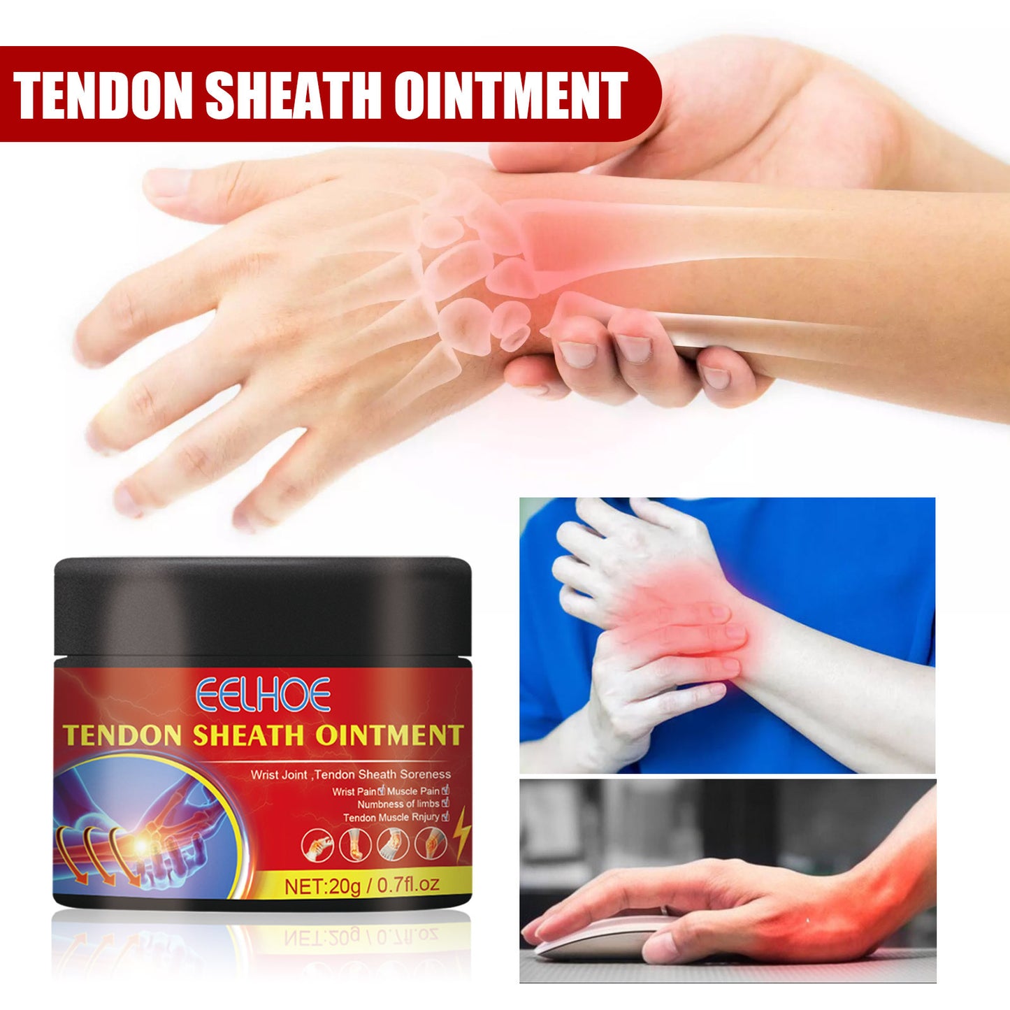 Tendon Sheath Pain Cream, Relieve Wrist Joints And Muscles Discomfort, Relieve Tendons And Activate Swelling And Pain Care Cream
