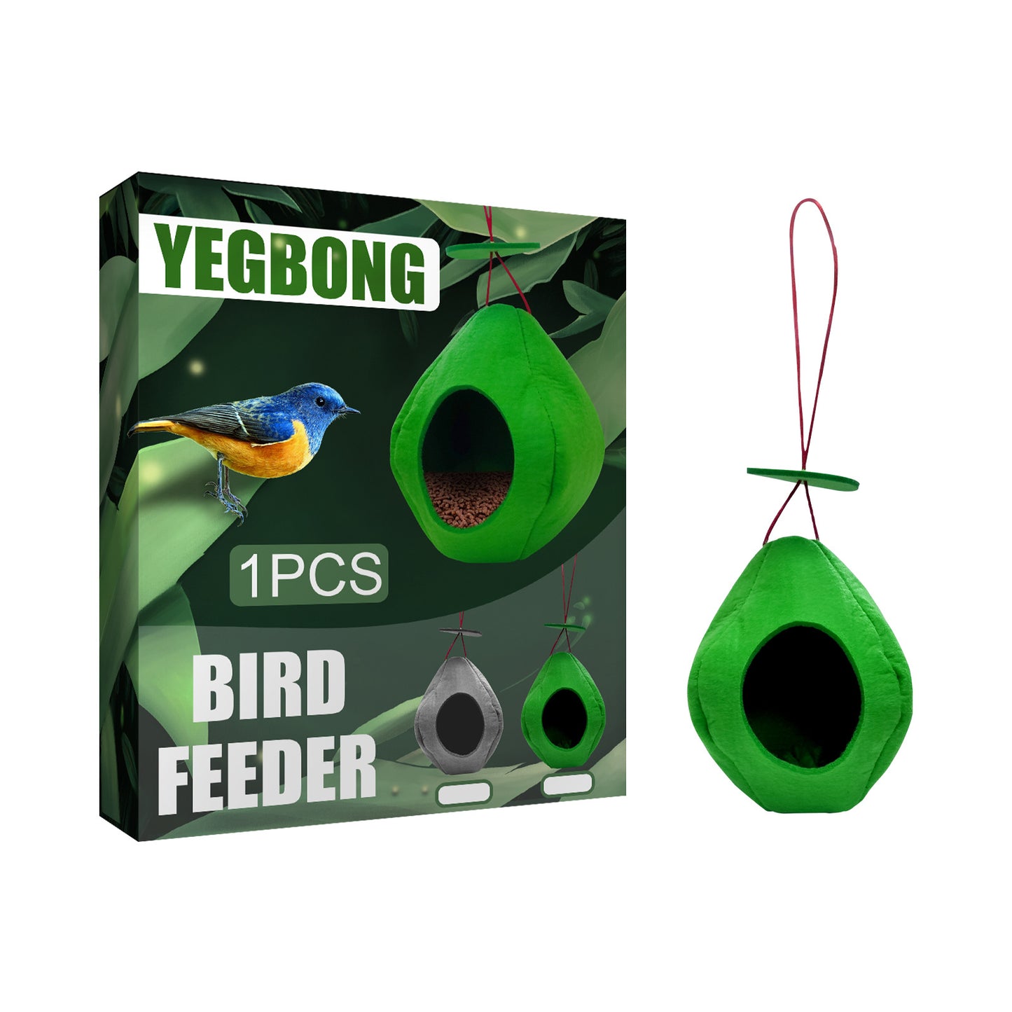 Yegbong Bird Feeder Hanging Felt Cloth Bird Feeder Wild Balcony Outdoor Guide Bird Feeder