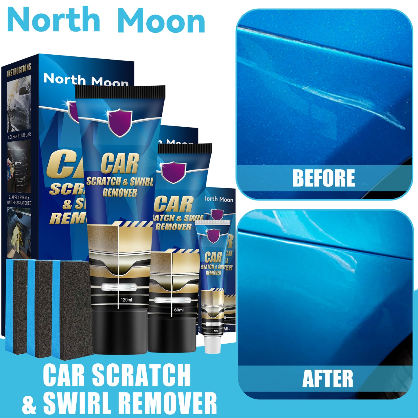 Car Scratch Repair Cream, Car Maintenance Refurbishment Paint Scratches Scratches Polishing Paint Repair Paste