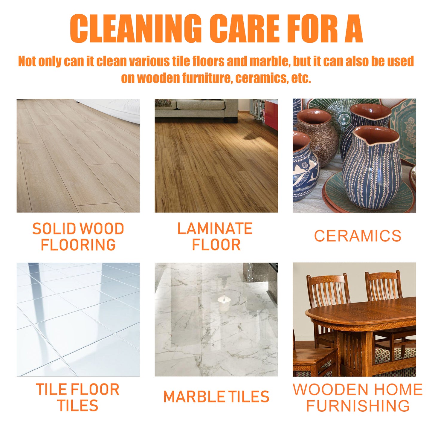 Multipurpose Cleaner, Wood Furniture Solid Wood Flooring Marble Tile Porcelain Decontamination Cleaner