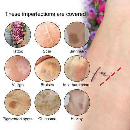 Tattoo Concealer, Waterproof Brightening Cover Tattoo Scars Birthmark Invisible Two-Tone Concealer