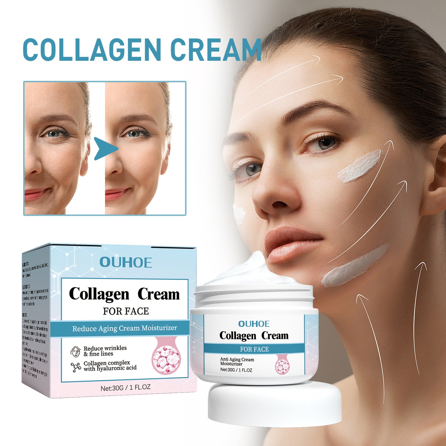 Collagen Anti-Wrinkle Cream, Moisturizes Tightens Tender Skin And Anti-aging Face Cream