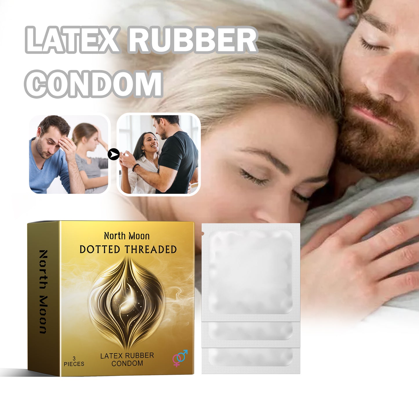 Latex Rubber Condom, Couple Body Safety Protection Thread Hyaluronic Acid Series